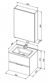Aquanet Мебель для ванной Алвита New 60 2 ящика подвесная антрацит матовая – фотография-21